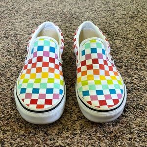 Checkered Rainbow vans